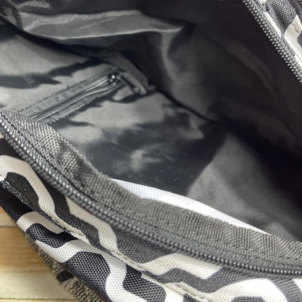 KAVU SLING BACK Black & White‎ Geometric Print Back Rope Canvas